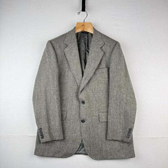 Other - 90’s Vtg The Andover Shop Herringbone Wool Blazer Sport Coat Mens 42 21”x30” USA